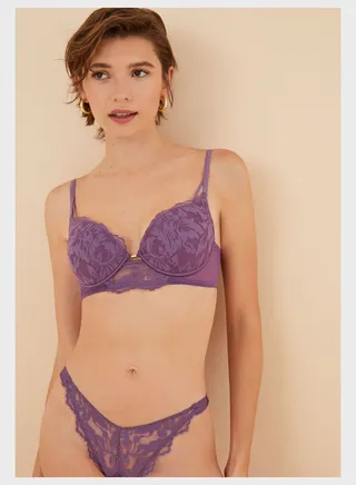 Lace Detail High Leg Briefs 