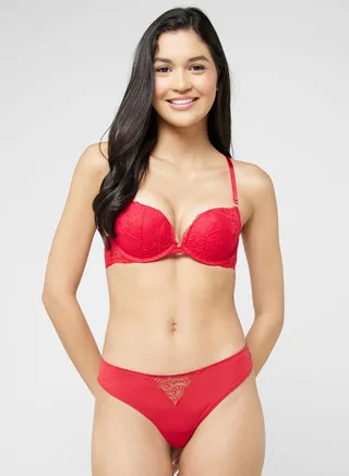 Lace Detail High Leg Brief 