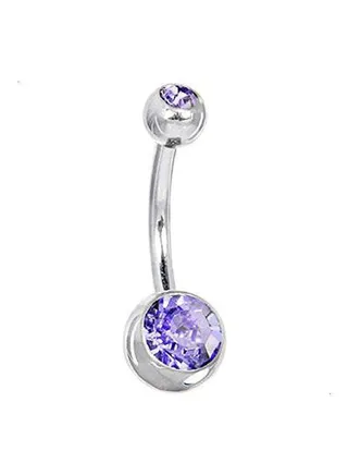 Lilac Swarovski Titanium Navel Belly Button Body Piercing Jewelry 