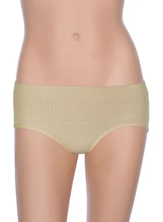 Floral Patterned Soft And Classic Brief Beige 