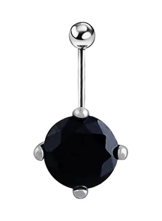 Round Turquoise Silver Plated Belly Ring 