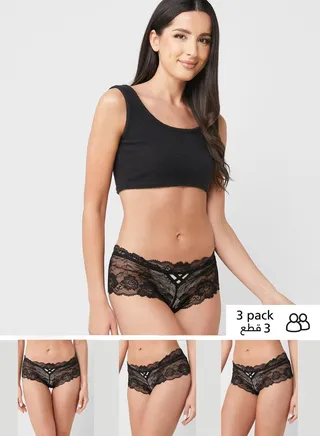 3 Pack High Leg Brief 