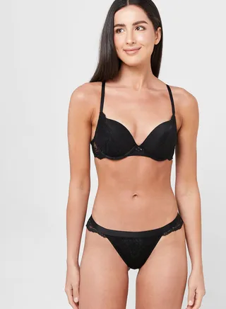 Lace Detail Thong 
