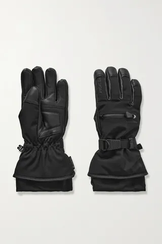 Moncler Grenoble - Padded Stretch-shell And Leather Ski Gloves - Black
