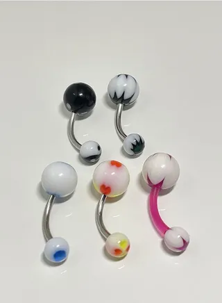 5 Pieces Body Piercing Accessories Fashionable Navel Ring Stud Ring for Navel Decoration 