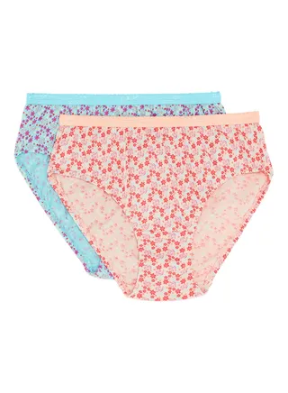 2 Pack Of Simple Comfort Hipster Plain Light Print Assorted 