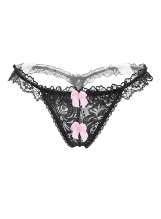 Ultra-Thin Lace Perspective Briefs Black 
