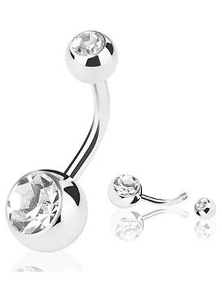 9 Pcs/Set Zircon Piercing Navel Surgical Belly Button Rings 