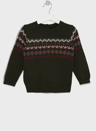 Infant Printed Knit Sweater 