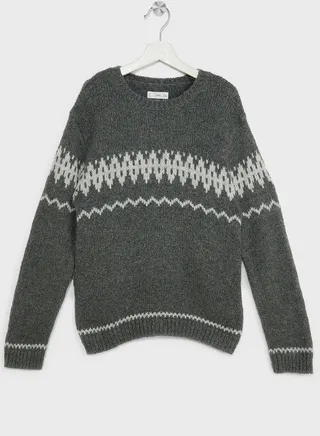 Kids Printed Knit Sweater 
