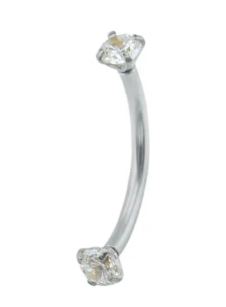 Stainless Steel Curved Barbell Eyebrow Ring 