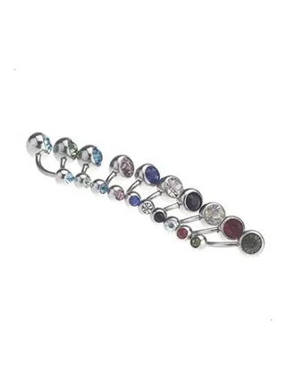 10Pcs  Stainless Steel Ball Barbell Curved Navel Belly Button Rings Bars Piercing 