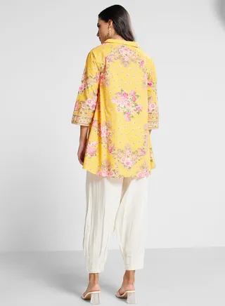 Floral Print Button Down Tunic