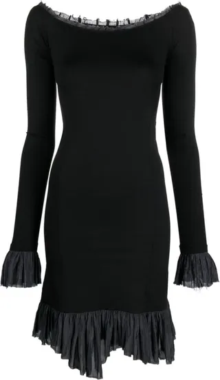 Off-Shoulder Flared-Hem Dress
