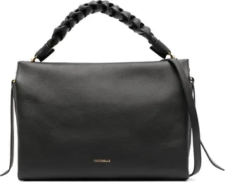 Leather Logo-Print Tote Bag