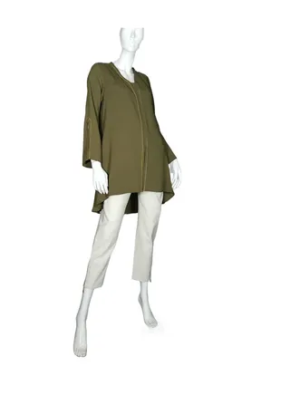 Olive Green Tent Styled Tunic With Bell Shaped Sleeve By Sanaa Kayum 