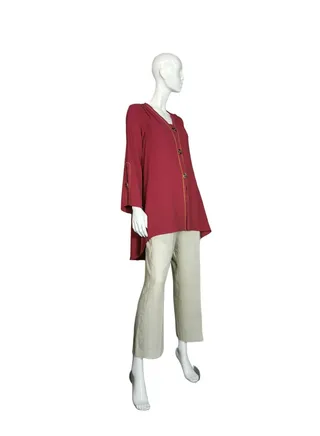Cherry Vintage Pink Tent Styled Tunic With Bell Shaped Sleeve By Sanaa Kayum 