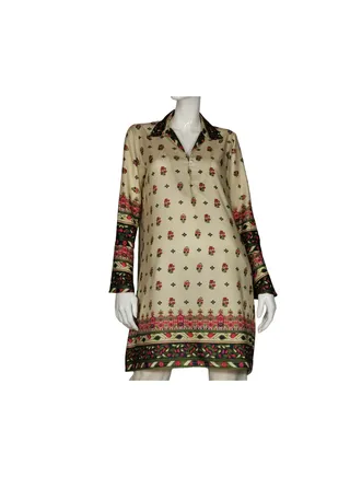 Ivory Ethnic Print Tent Tunic 