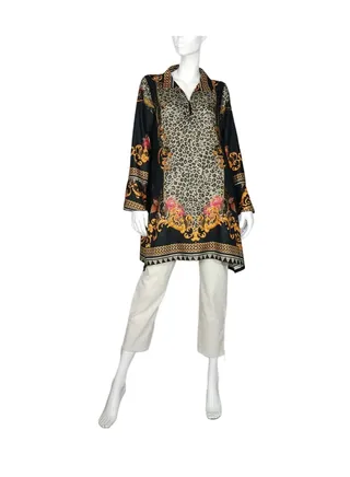 Printed Viscose Tent Shaped Tunic 