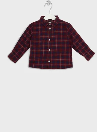 Infant Checks Regular Fit Shirt 