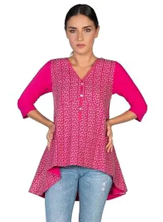 Lace Detailed Tunic Fuchsia 