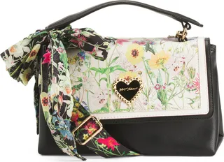 Crossbody With Floral Detail And Scarf Accent