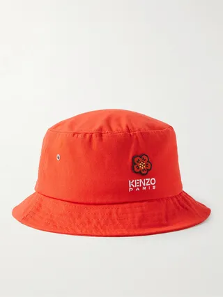 Appliquéd Logo-Embroidered Cotton-Canvas Bucket Hat
