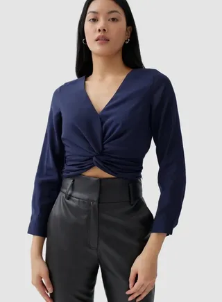 Dhaka Navy Blue Top 