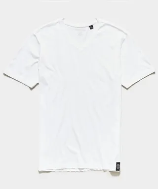 Made in L.A. Premium Jersey V Neck Tee in White