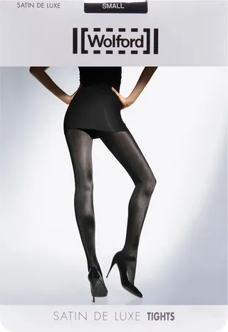 Wolford Black Satin De Luxe Tights
