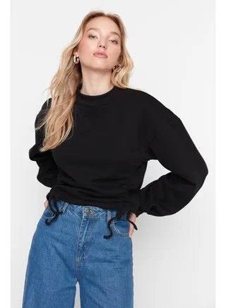 Sweatshirt - Black - Regular fit 