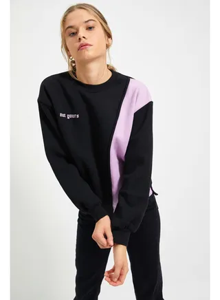 Sweatshirt - Black - Regular fit 