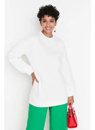 Sweatshirt - Ecru - Crew neck 