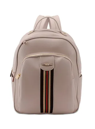 Faux Leather Fashion Backpack Grey 