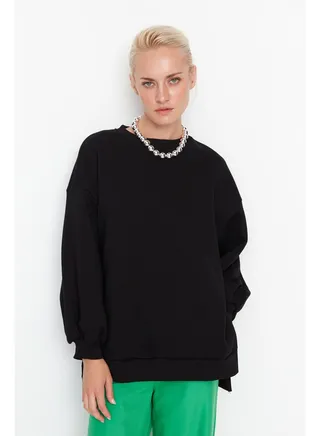 Sweatshirt - Black - Oversize 