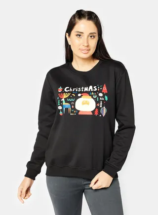 SWEATSHIRT For Women - BLACK 