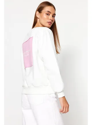 Sweatshirt - White - Regular fit 