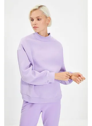 Sweatshirt - Purple - Loose Fit 