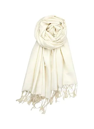 Solid Pashmina Shawl Cream 
