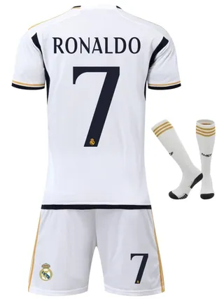 2324 Real Madrid Ronaldo #7 Football Jerseys Shirt Kids Soccer Training uniform Suit 