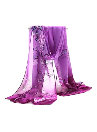 Floral Printed Scarf Purple 