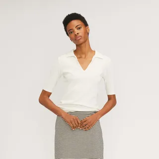 The Rib Soft Knit Open Collar Polo