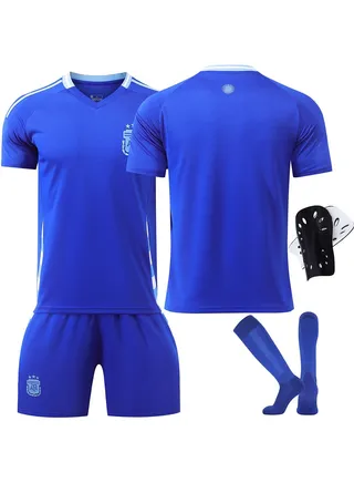 2024 European Cup Argentina Children's Youth Football Uniform Four-piece Set No Number 