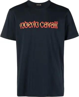 spliced logo-print T-shirt