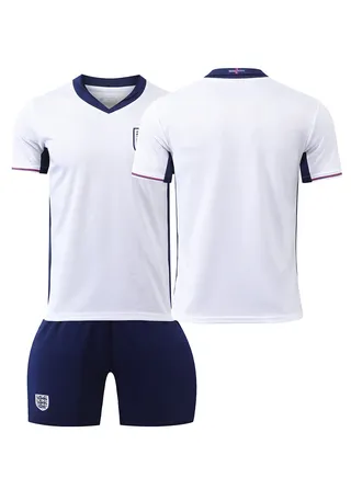 2024 European Cup England Children's Youth Football Jersey Two-Piece Set No Number 