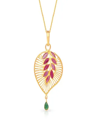 Malabar Gold and Diamonds 22 Carat 916 Purity Gemstone Pendant PGNFNC296PN5Y 