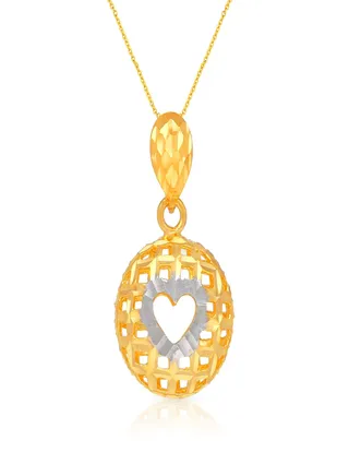 22 Carat 916 Purity Two Tone Gold Pendant PD4118217T For Women 