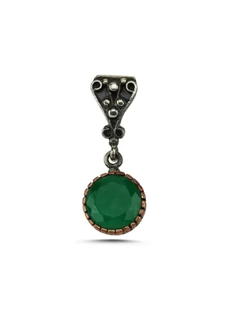 925 silver and bronze Ottoman Style Pendant with CZ-High-Quality Jewelry in UAE Dubai 100% Precious Metal Gift for Women-EMNON112PE-P102948 