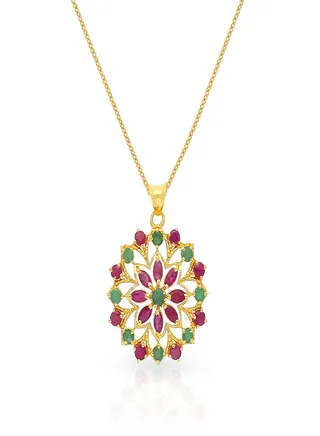 Malabar Gold and Diamonds 22 Carat 916 Purity Gemstone Pendant PGNFNC030PN5Y 