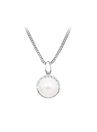 Fresh Water Round Pearl And White CZ 925 Silver Pendnat Jewellery For Women 
